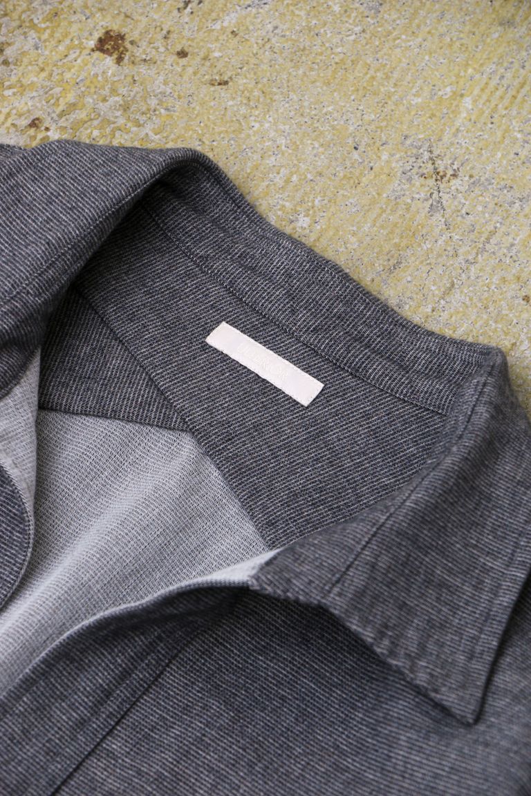 ULTERIOR - COTTON CASHMERE FLANNEL P/O SHIRT Charcoal | koko