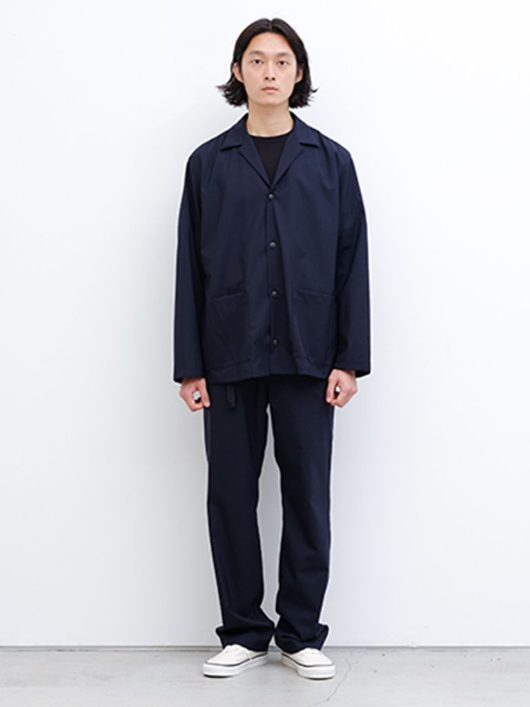 ENCENS - ENCENS OPEN COLLAR L/S SHIRT NAVY | koko