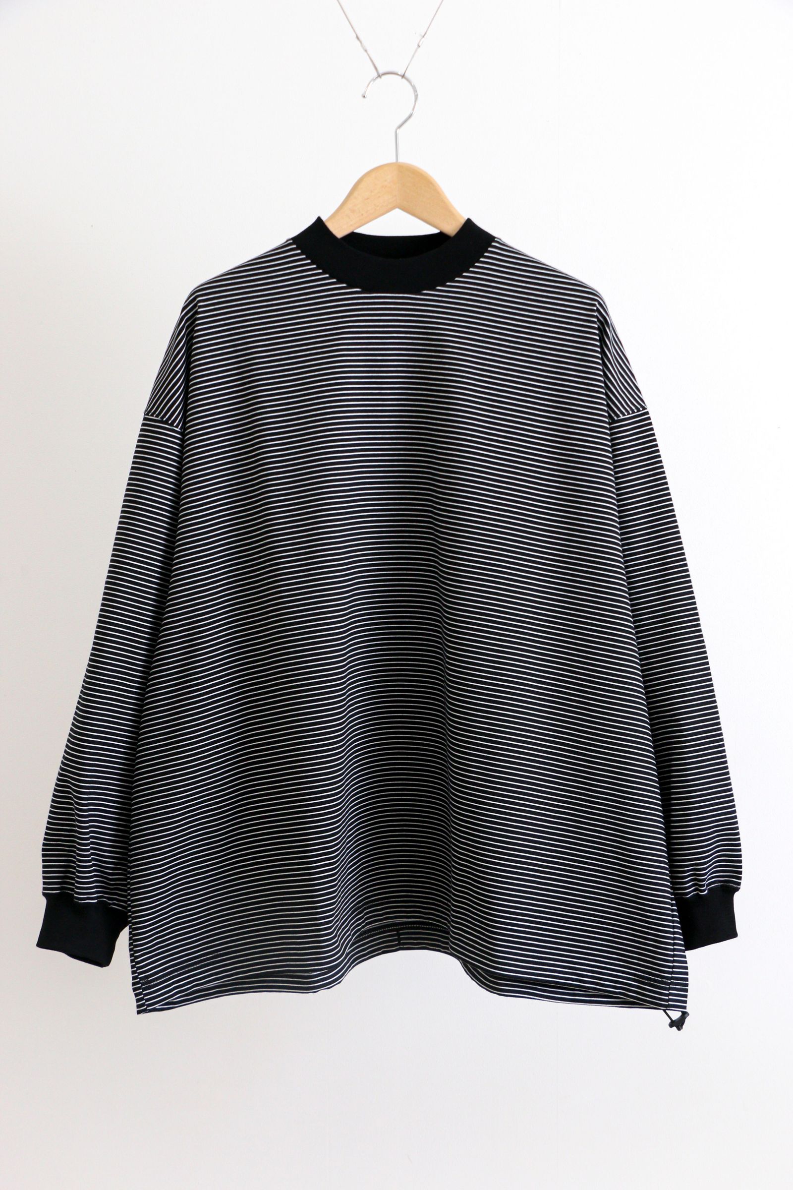 is-ness - BALLOON LONG T SHIRT BLACK x WHITE / ロングスリーブ