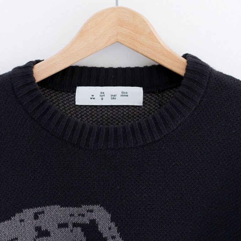bal - JACQUARD COTTON CREWNECK SWEATER Carbon Black / ジャガード 