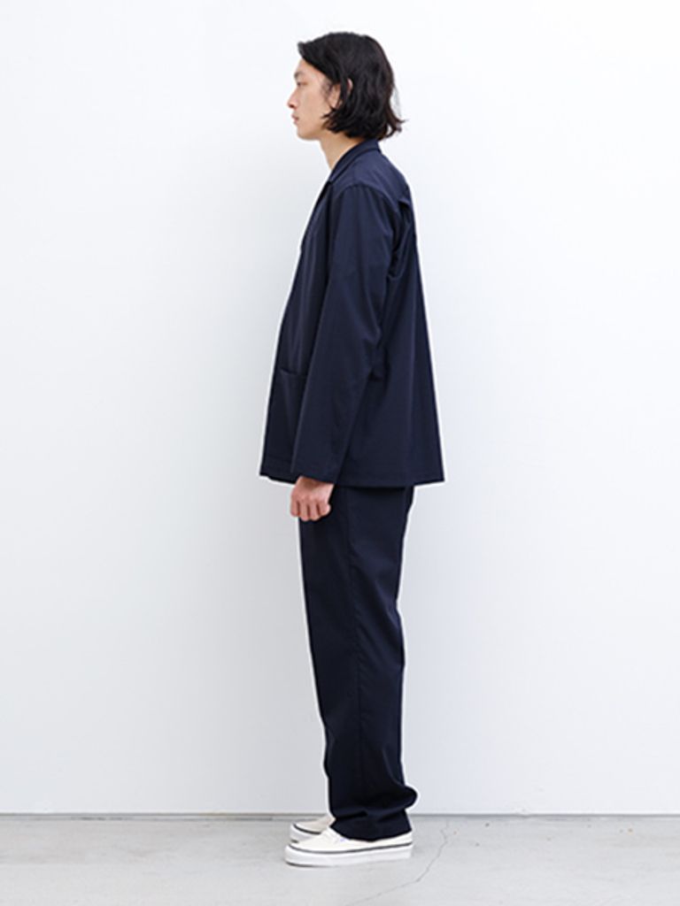 ENCENS - ENCENS OPEN COLLAR L/S SHIRT NAVY | koko
