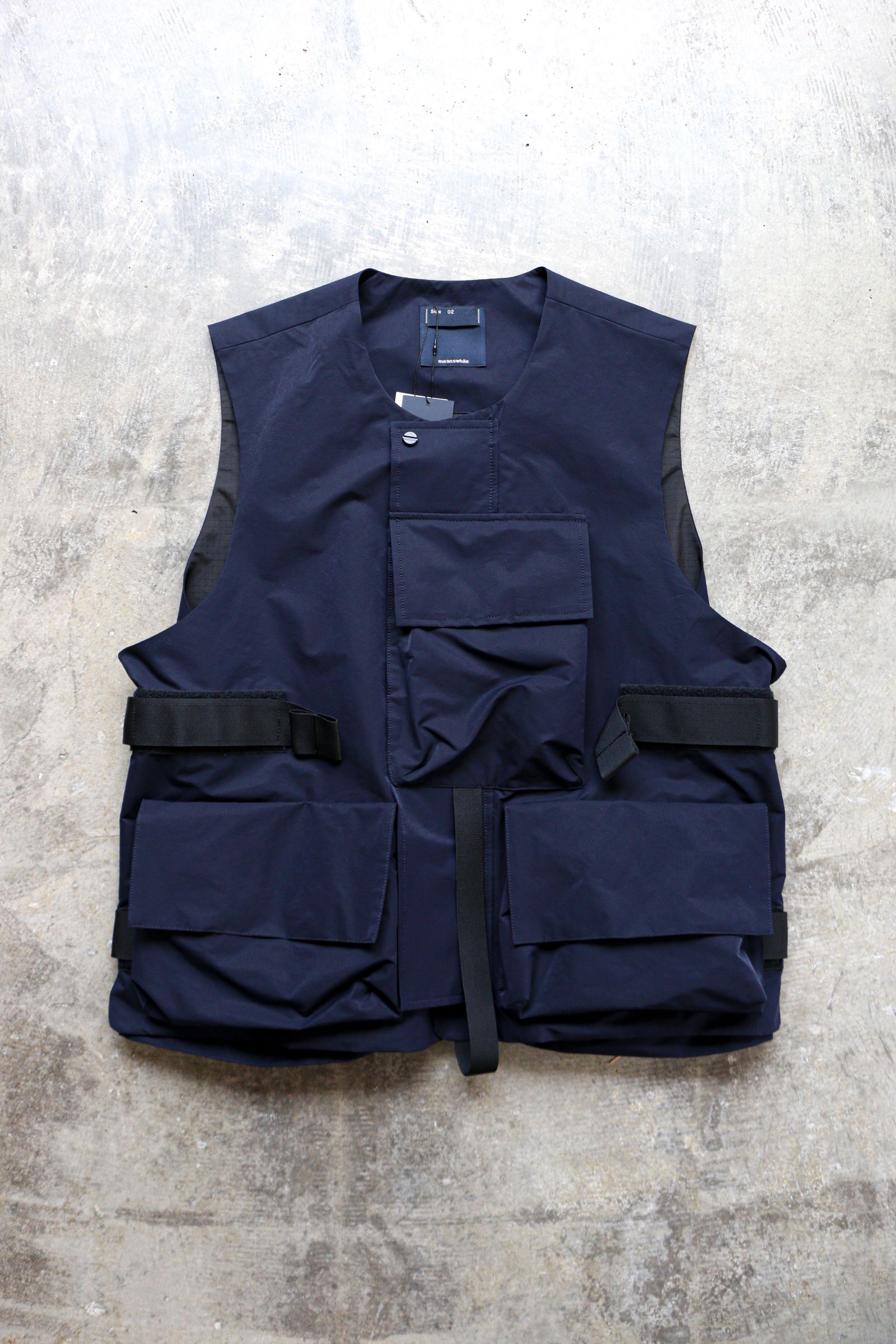 meanswhile - CRISP NYLON BODY ARMOR VEST D.NAVY | koko