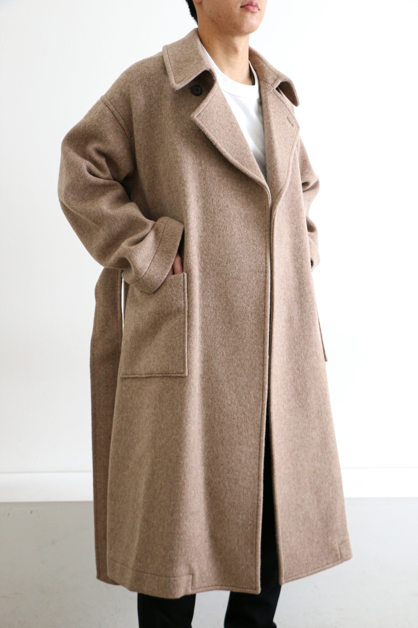 ATHA - DOUBLE MELTON FLUFFY MAXI COAT Fawn | koko