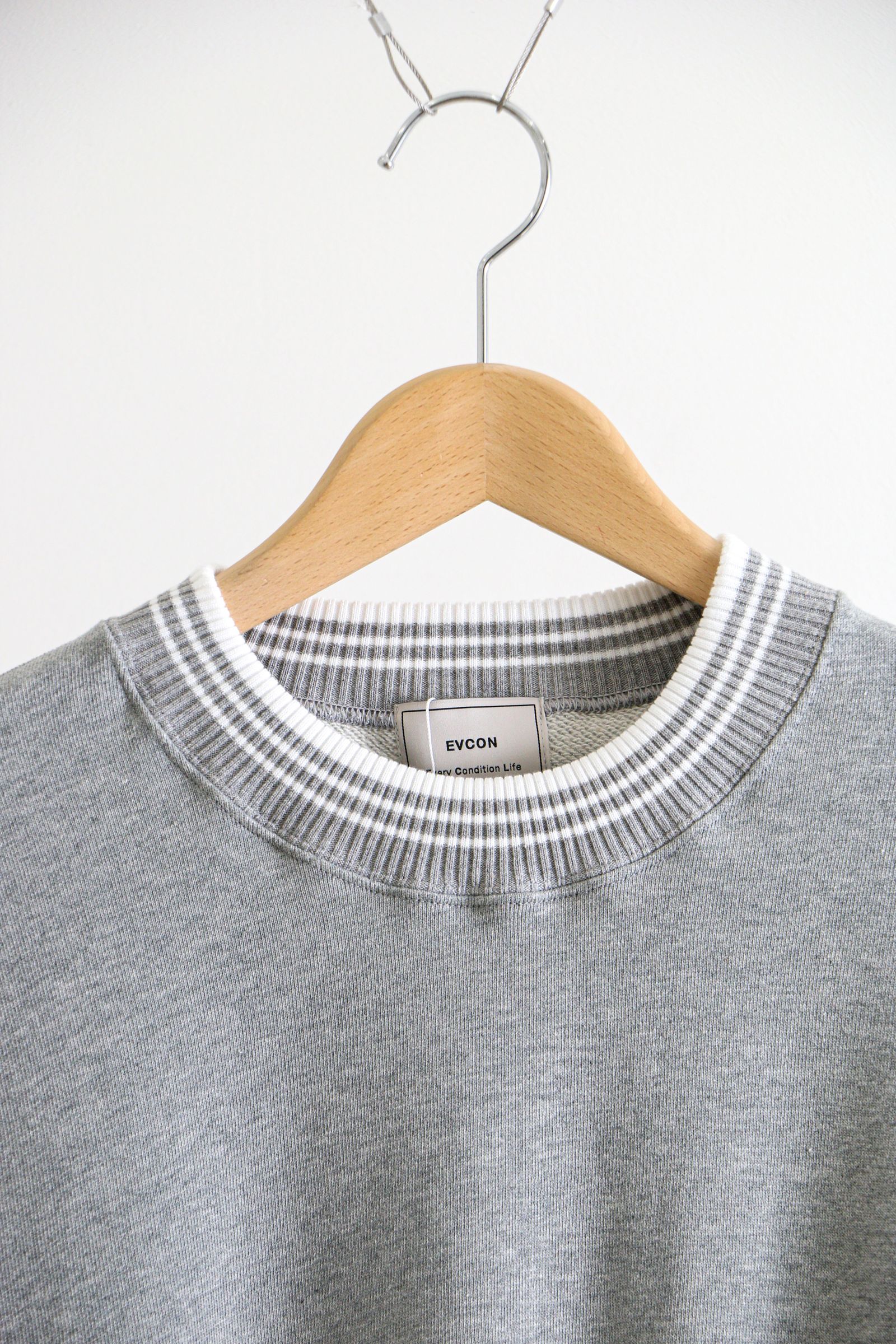 EVCON - Border Rib Sweat Crew Neck Gray / スウェット / グレー | koko