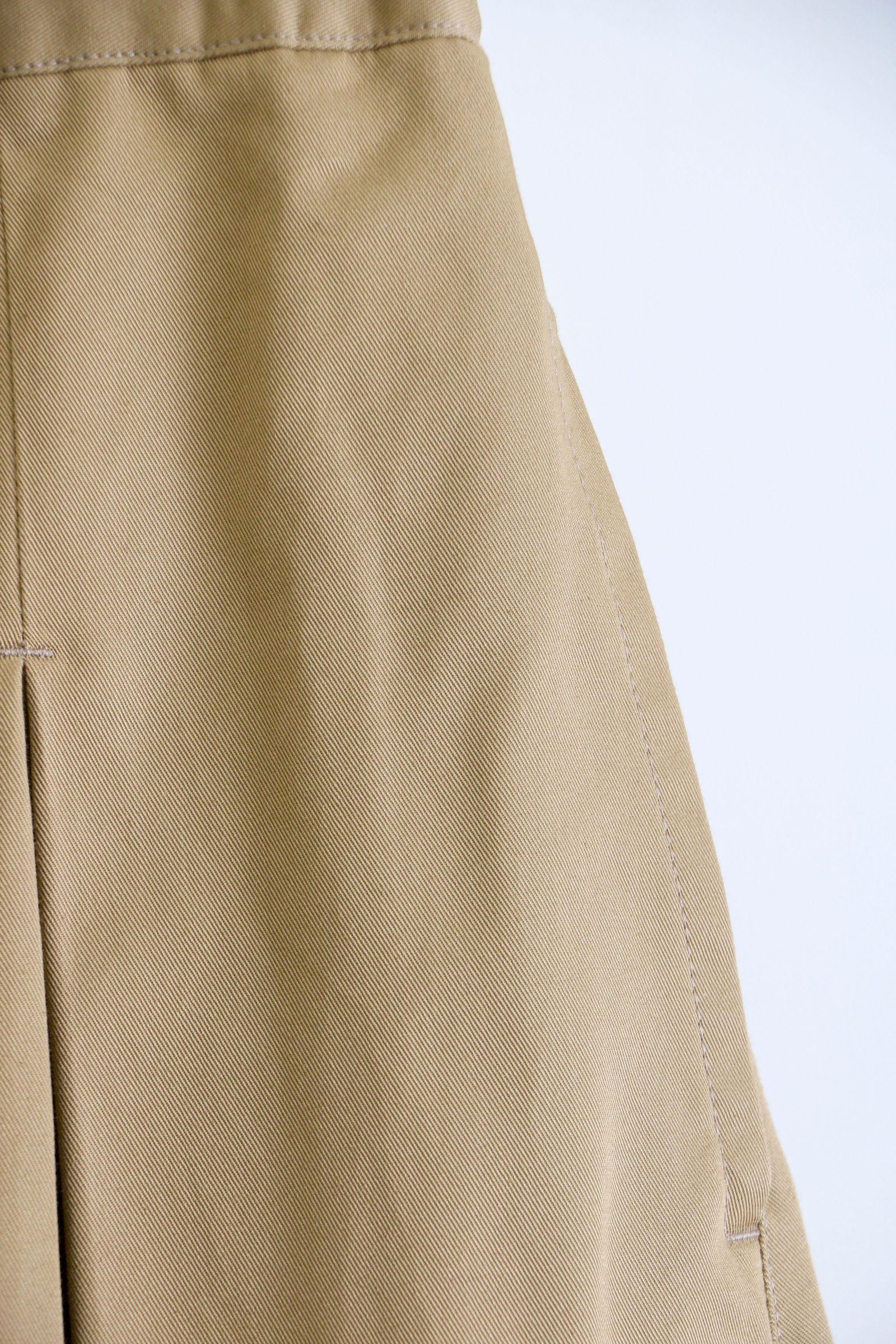 SAGE NATION - BOX PLEAT TROUSER SAND / ボックスプリーツ