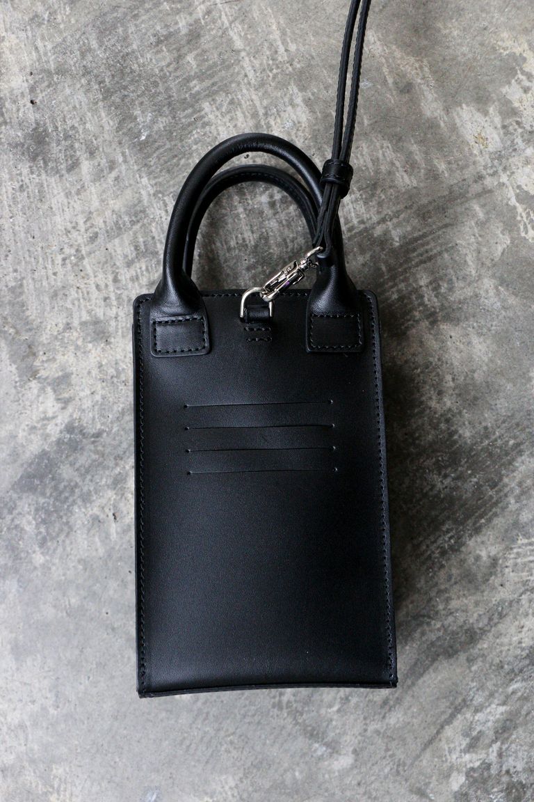 Rich I - N.RECTANGLE LEATER HELMET BAG・NANO BLACK / スモール  