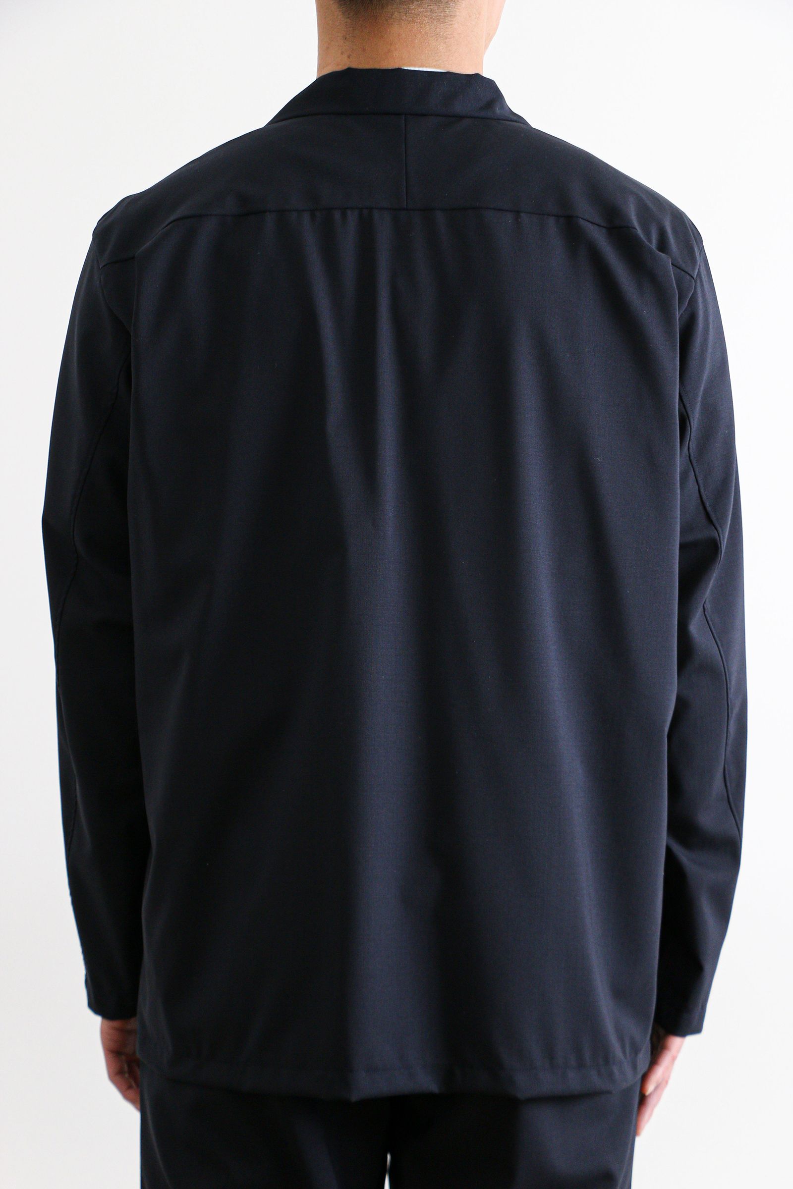 ENCENS - ENCENS OPEN COLLAR L/S SHIRT NAVY | koko