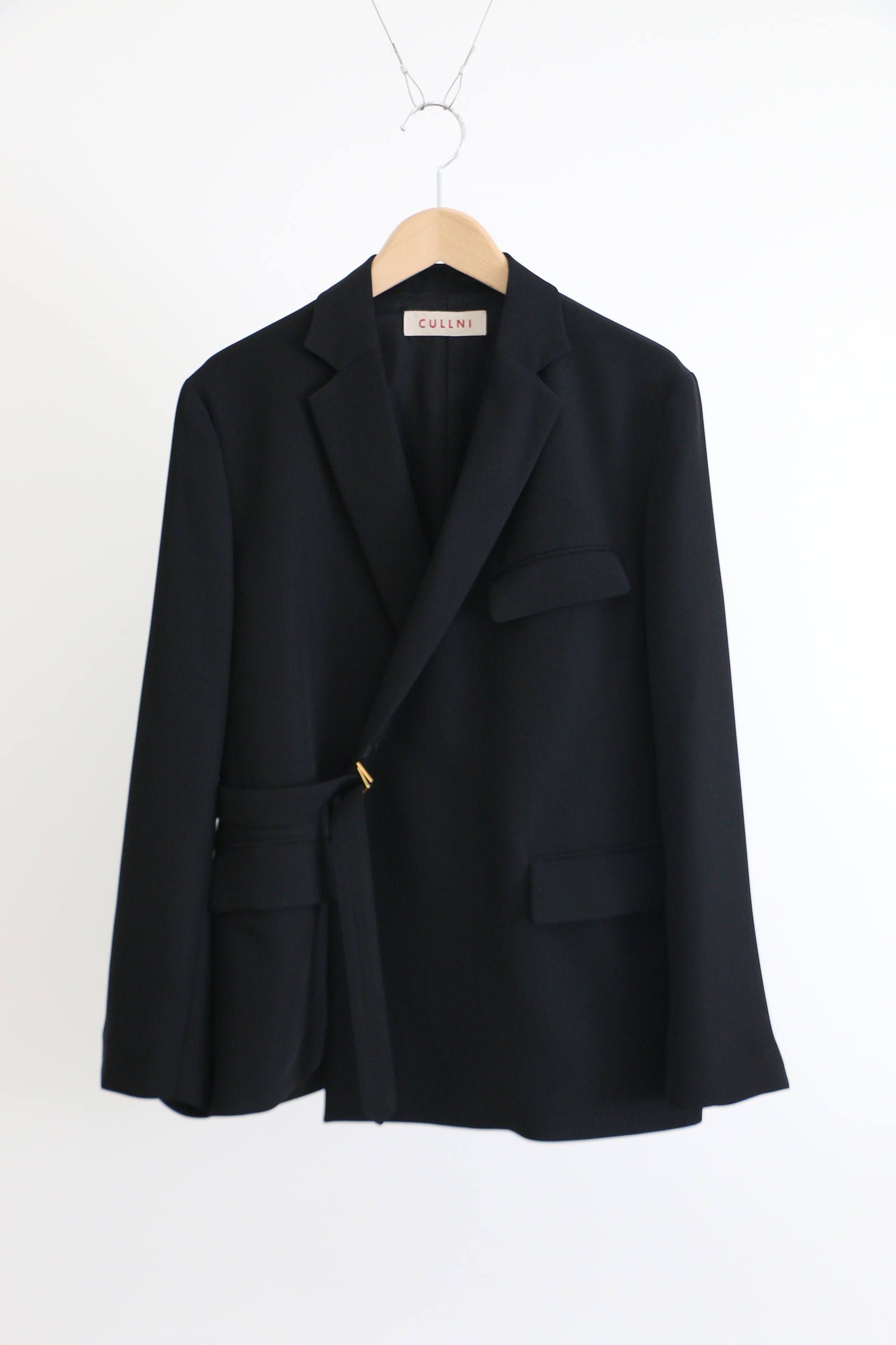 CULLNI セットアップ パンツ 黒2 CULLNI [クルニ] Double Satin Slacks