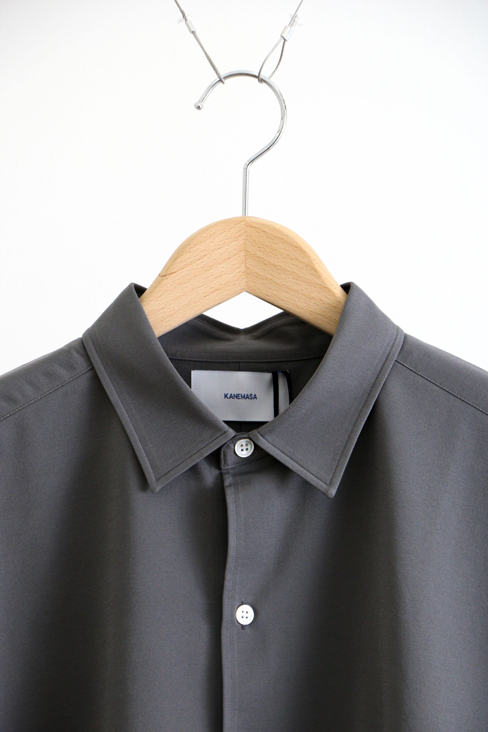 KANEMASA PHIL. - Royal Ox Dress Jersey Short Sleeve Shirt GRAY