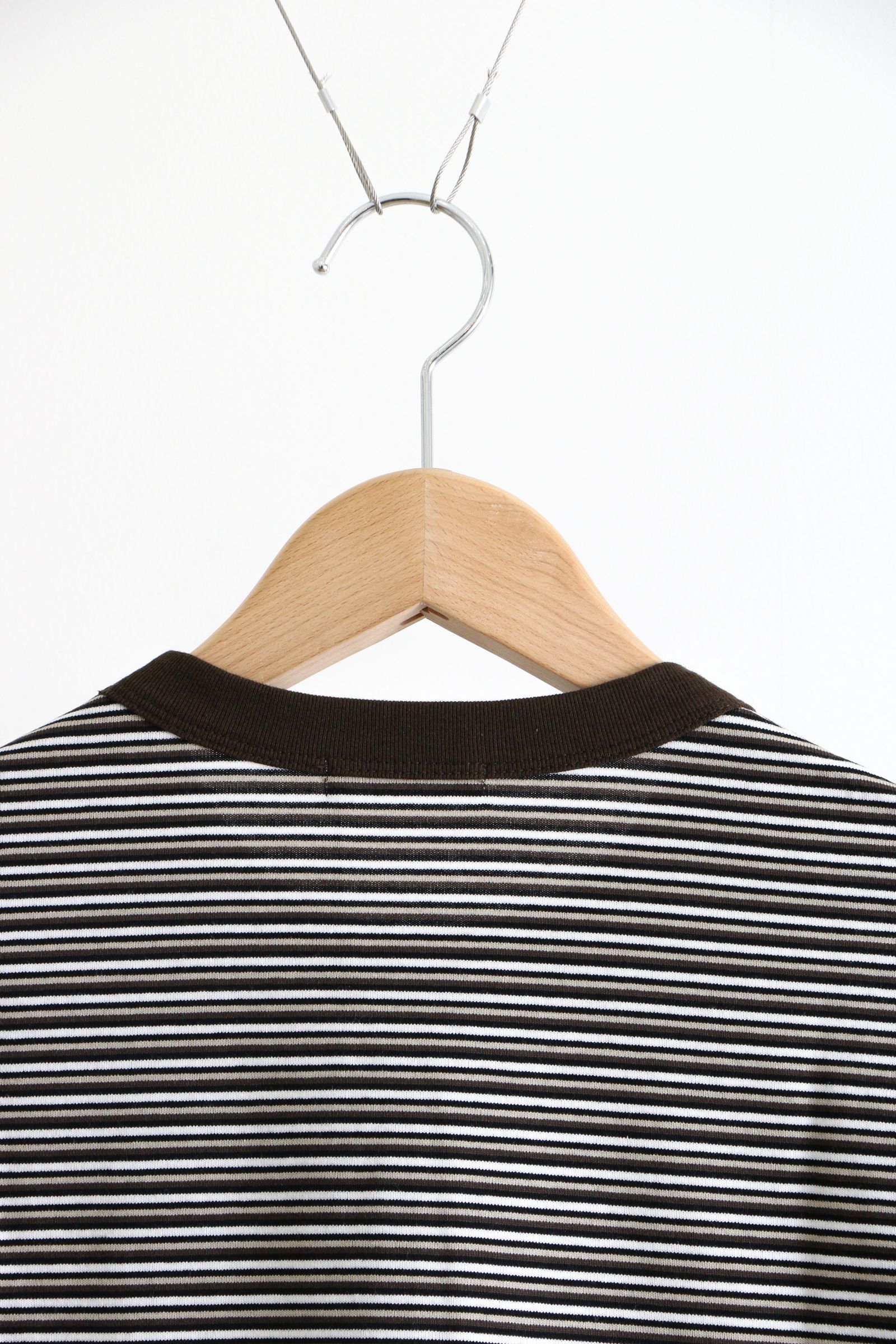 UNIVERSAL PRODUCTS - MULTI BORDER L/S T-SHIRT BROWN | koko