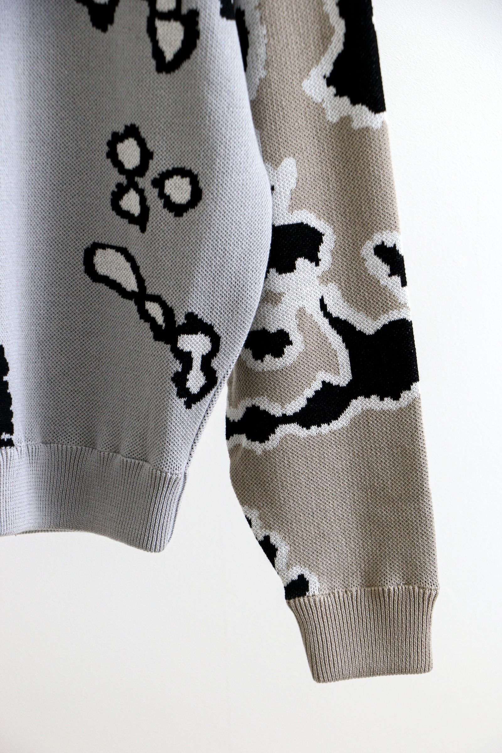 bal - JACQUARD COTTON CREWNECK SWEATER Gray / ジャガード / クルー