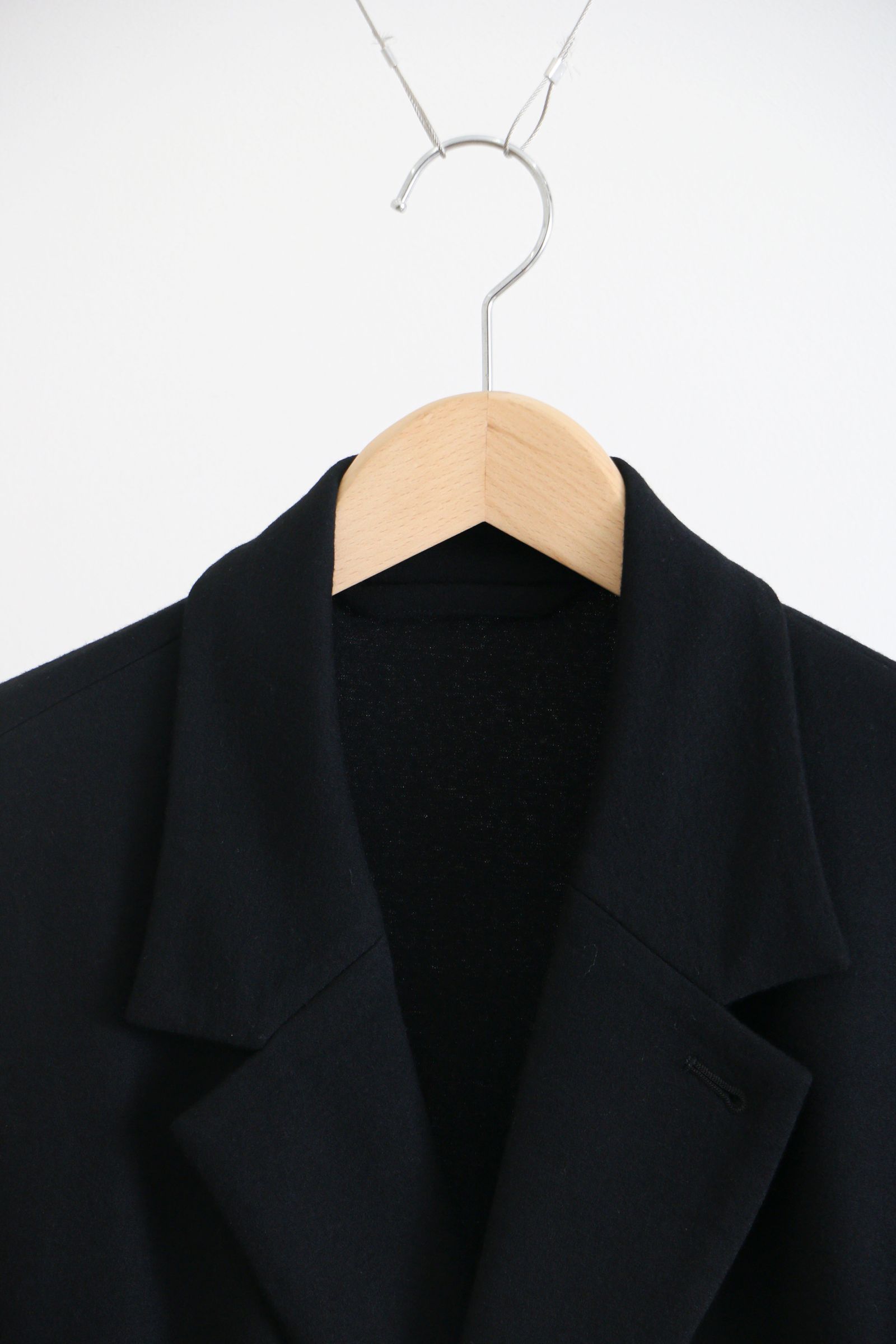 KANEMASA PHIL. - High Gauge Milled Wool Double Jacket BLACK