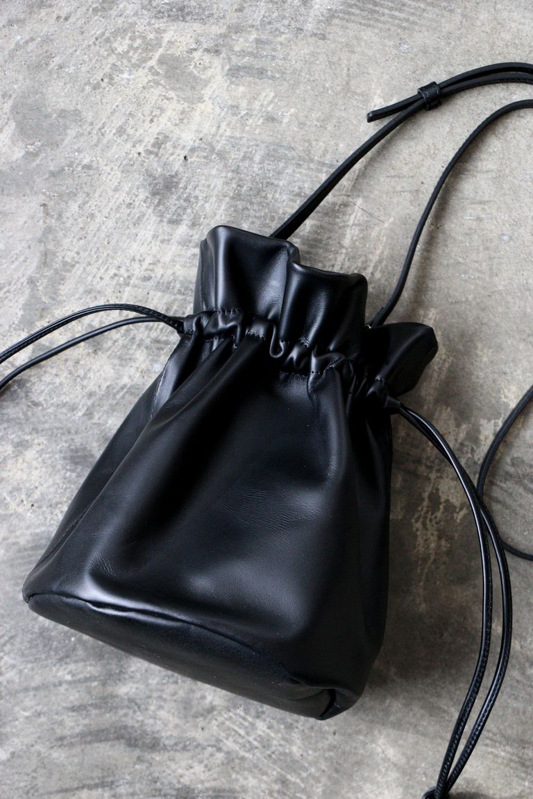 Rich I - Z.CYLINDER ZIP LEATER PURSE BLACK / スモール / 巾着バッグ 