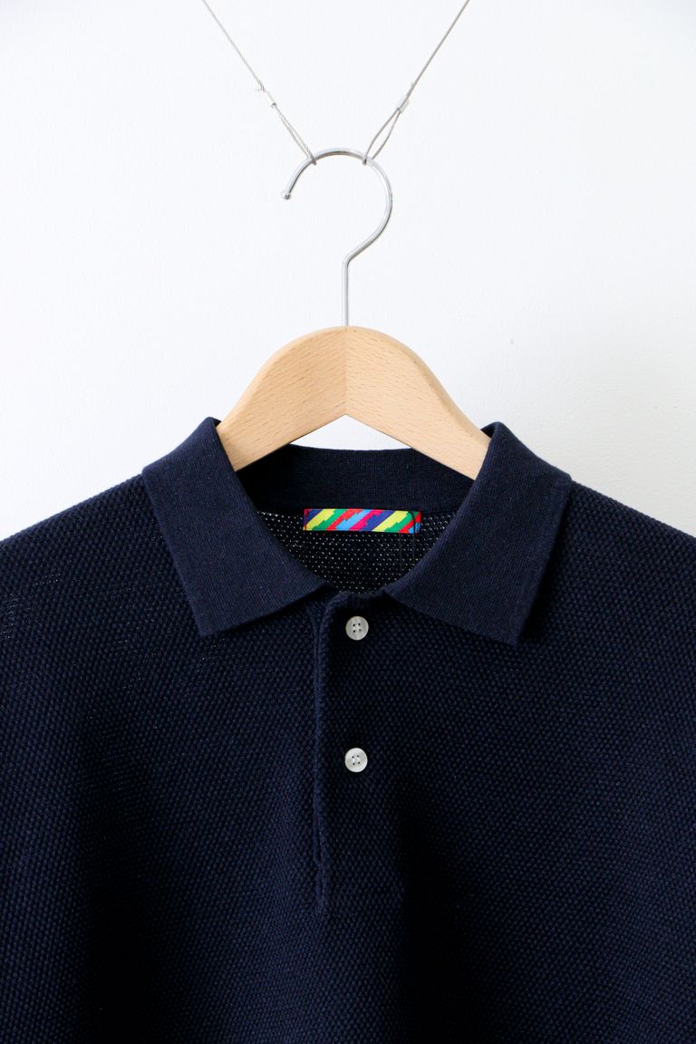 is-ness - KNITTED BIG POLO Navy | koko