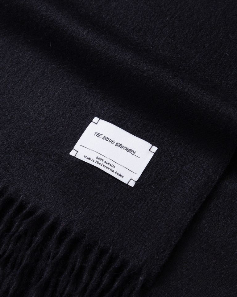 THE INOUE BROTHERS - Brushed Scarf Black / マフラー THE INOUE BROTHERS - Brushed Scarf Black / マフラー