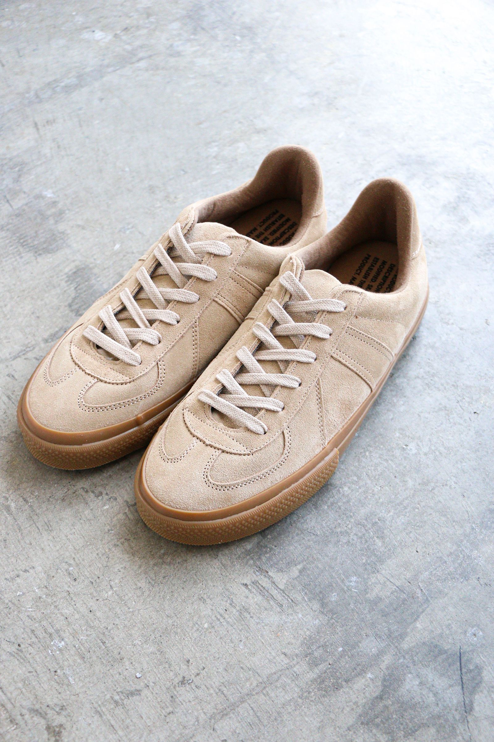 REPRODUCTION OF FOUND - GERMAN MILITARY TRAINER SKATEBOARDING BEIGE SUEDE /  ジャーマンミリタリートレーナー | koko