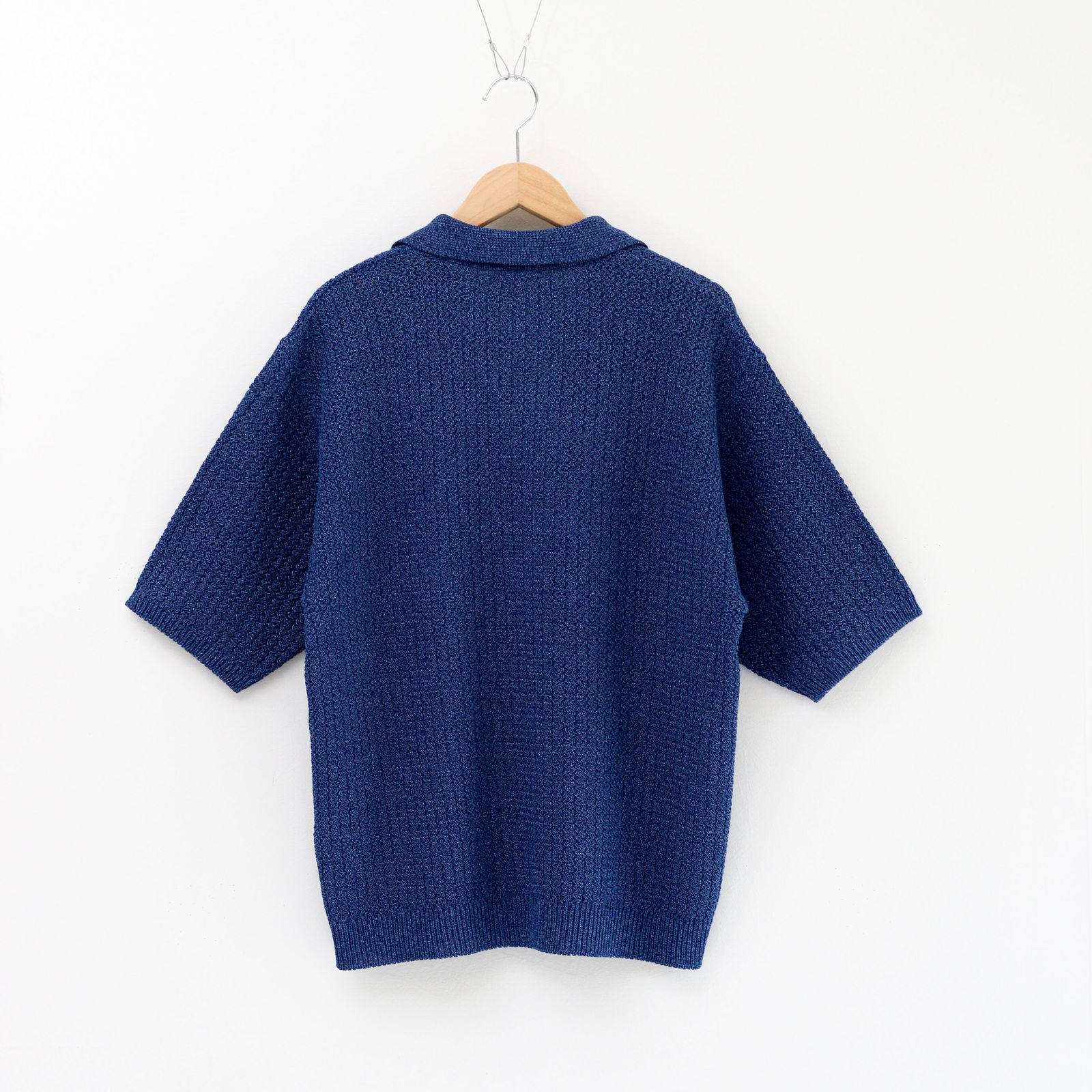 Blanc YM - Skipper knit Shirt BLUE / スキッパー / ニットシャツ / コットン / 和紙素材 | koko