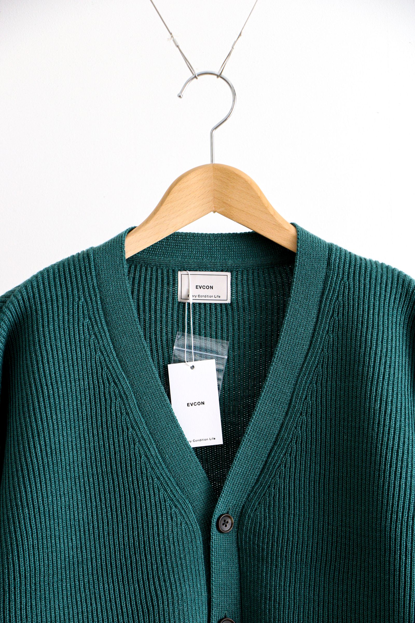 Shetland Wool Low Gage Cardigan Green カーディガン / ユニセックス / グリーン - 2
