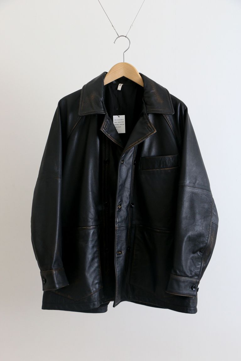 CCU - “L.C ” COVERALL SHIRT COW SKIN / レザージャケット 