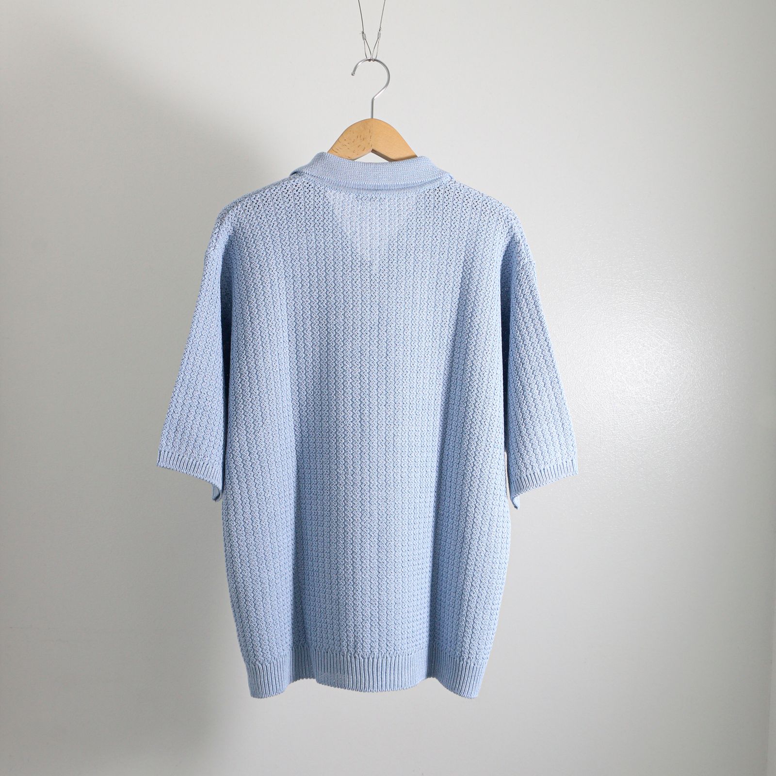 Blanc YM - Skipper knit Shirt SAX BLUE / スキッパー / ニットシャツ 