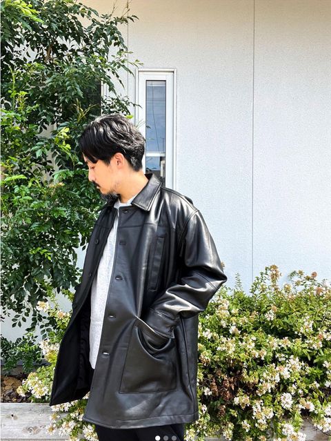 maateeandsonsCCU 22aw TYLER HALF COAT カウ レザー コート サイズ2