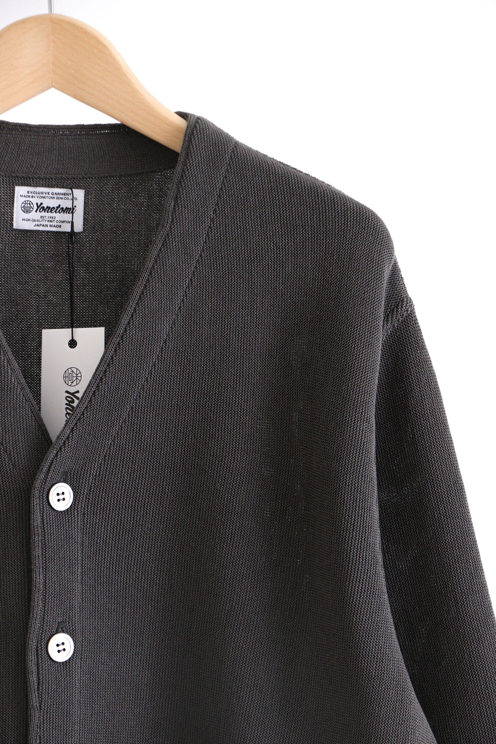 Yonetomi - GIMA COTTON CARDIGAN GREY / コットン / カーディガン