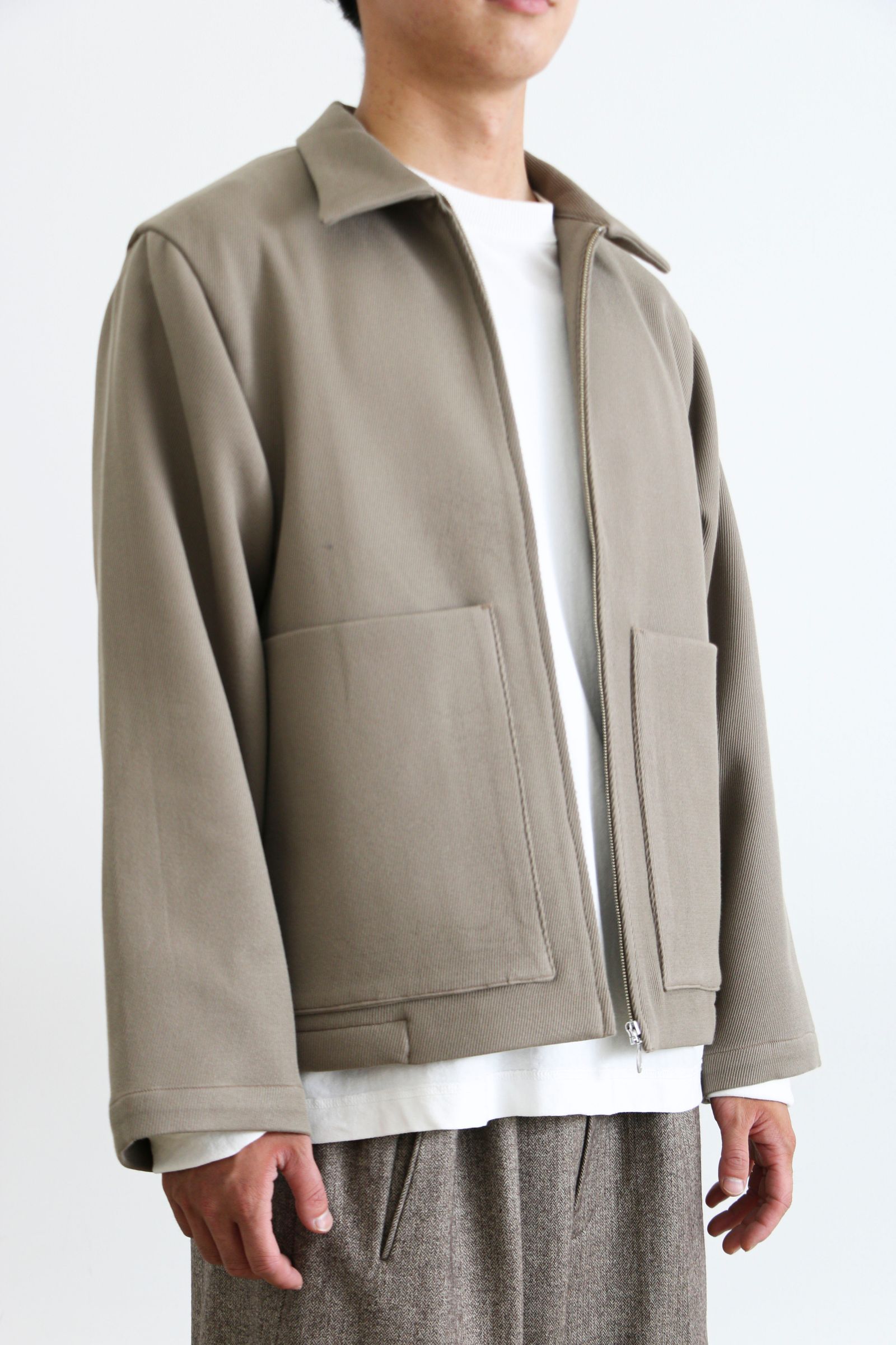 BULGY KERSEY ZIP-UP BLOUSON FAWN - フリーサイズ