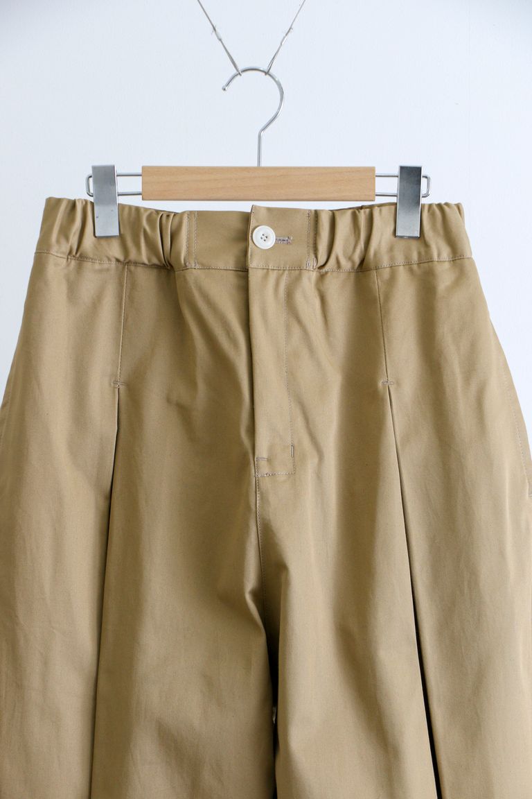 SAGE NATION - BOX PLEAT TROUSER SAND / ボックスプリーツトラウザー 