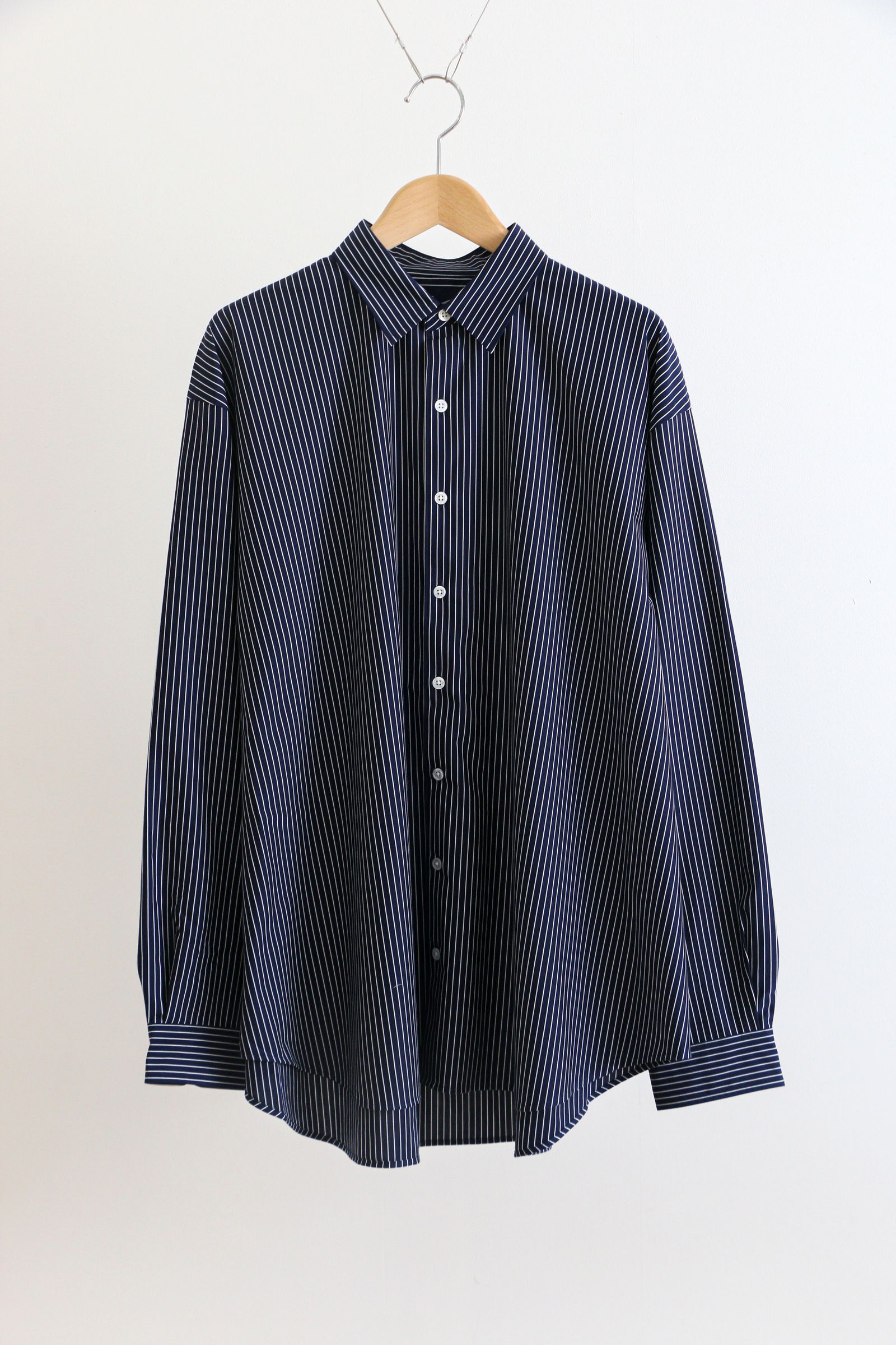 KANEMASA PHIL. - Pencil Stripe Dress Jersey Shirt / NAVY SP /オーバーサイズ / シャツ  / ストライプ | koko