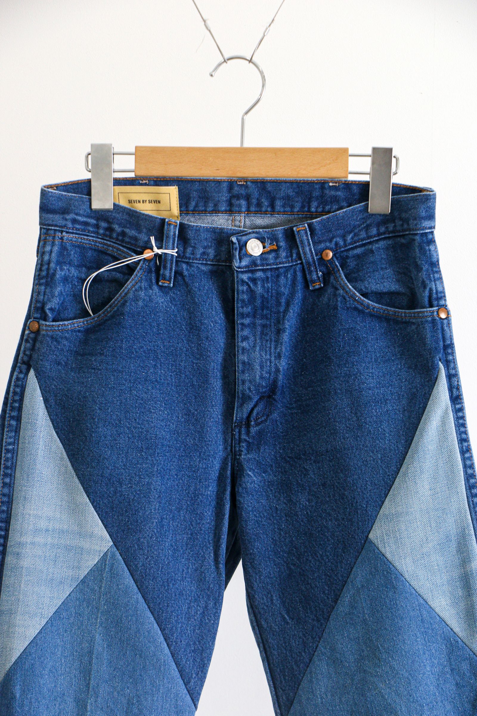 SEVEN BY SEVEN - REWORK DENIM PANTS - Diamond Pattern - Sサイズ