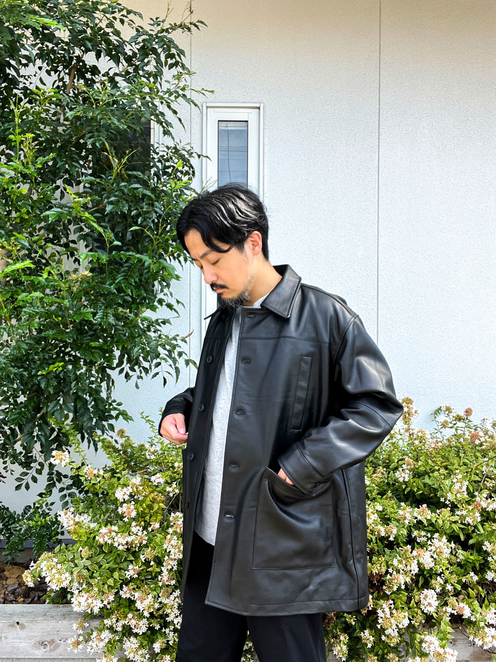 特注CCU 22aw TYLER HALF COAT レザー　コート ジャケット・アウター