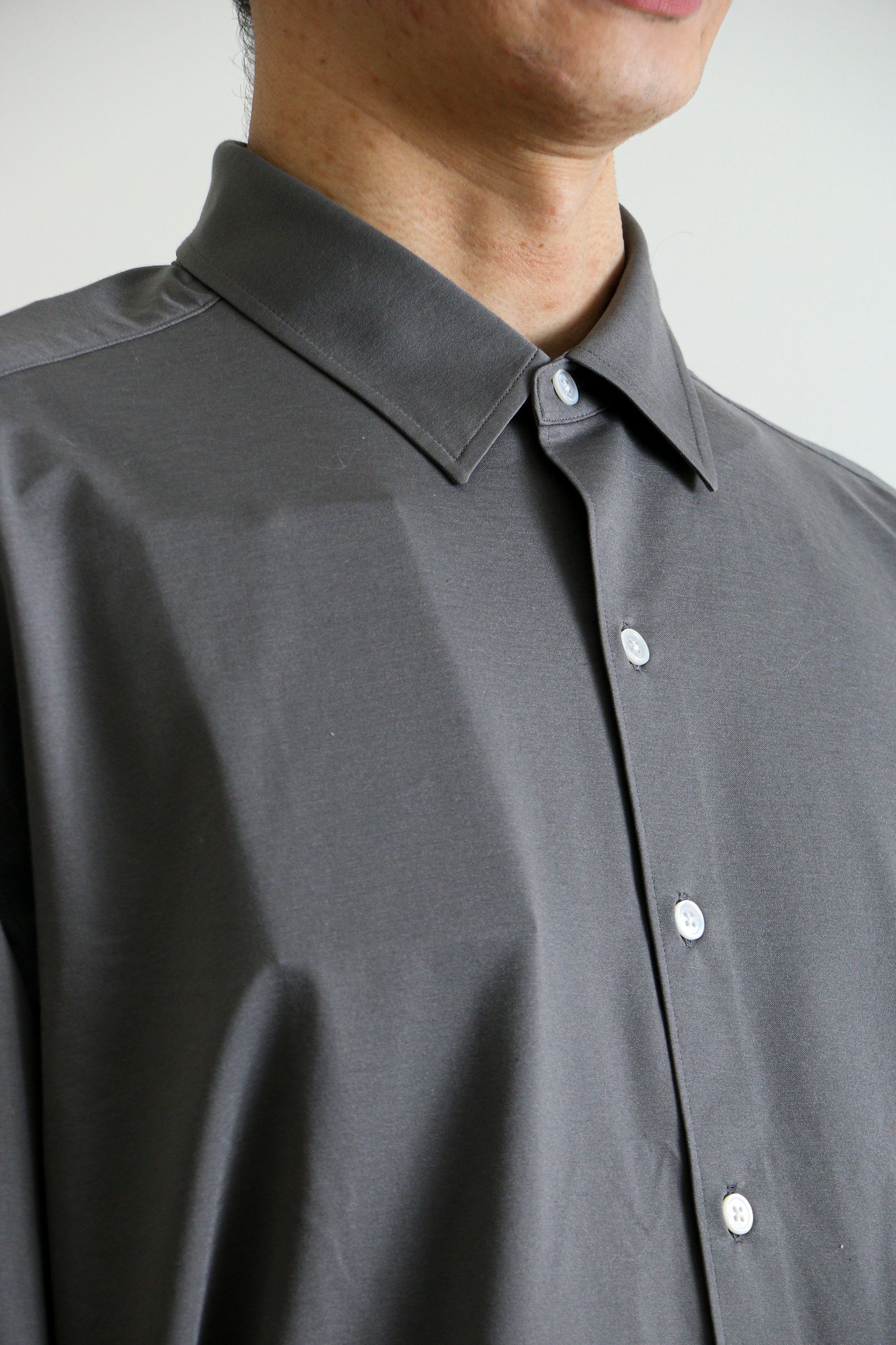 KANEMASA PHIL. - Royal Ox Dress Jersey Shirt GRAY / オーバーサイズ