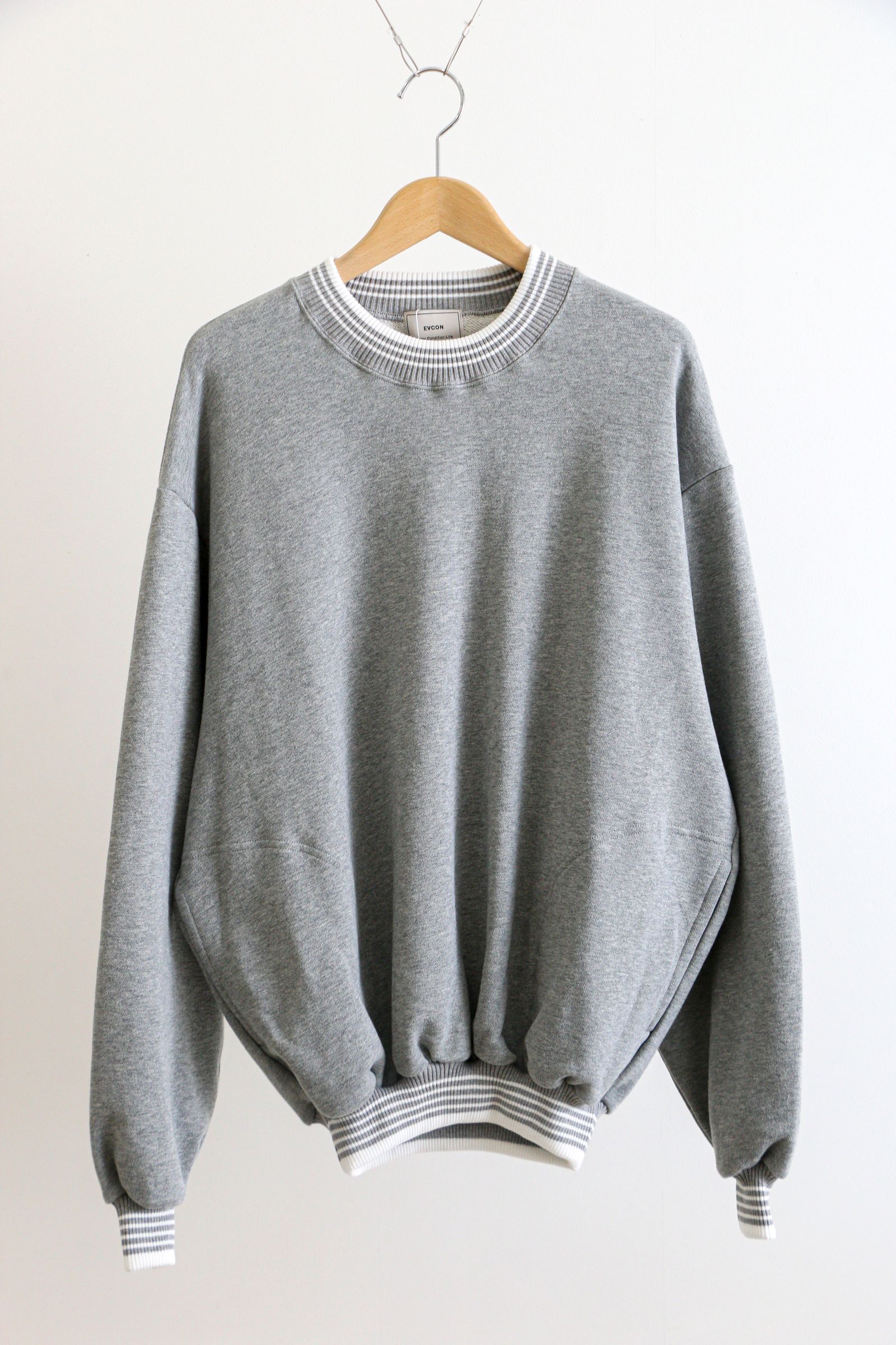 EVCON - Border Rib Sweat Crew Neck Gray / スウェット / グレー | koko