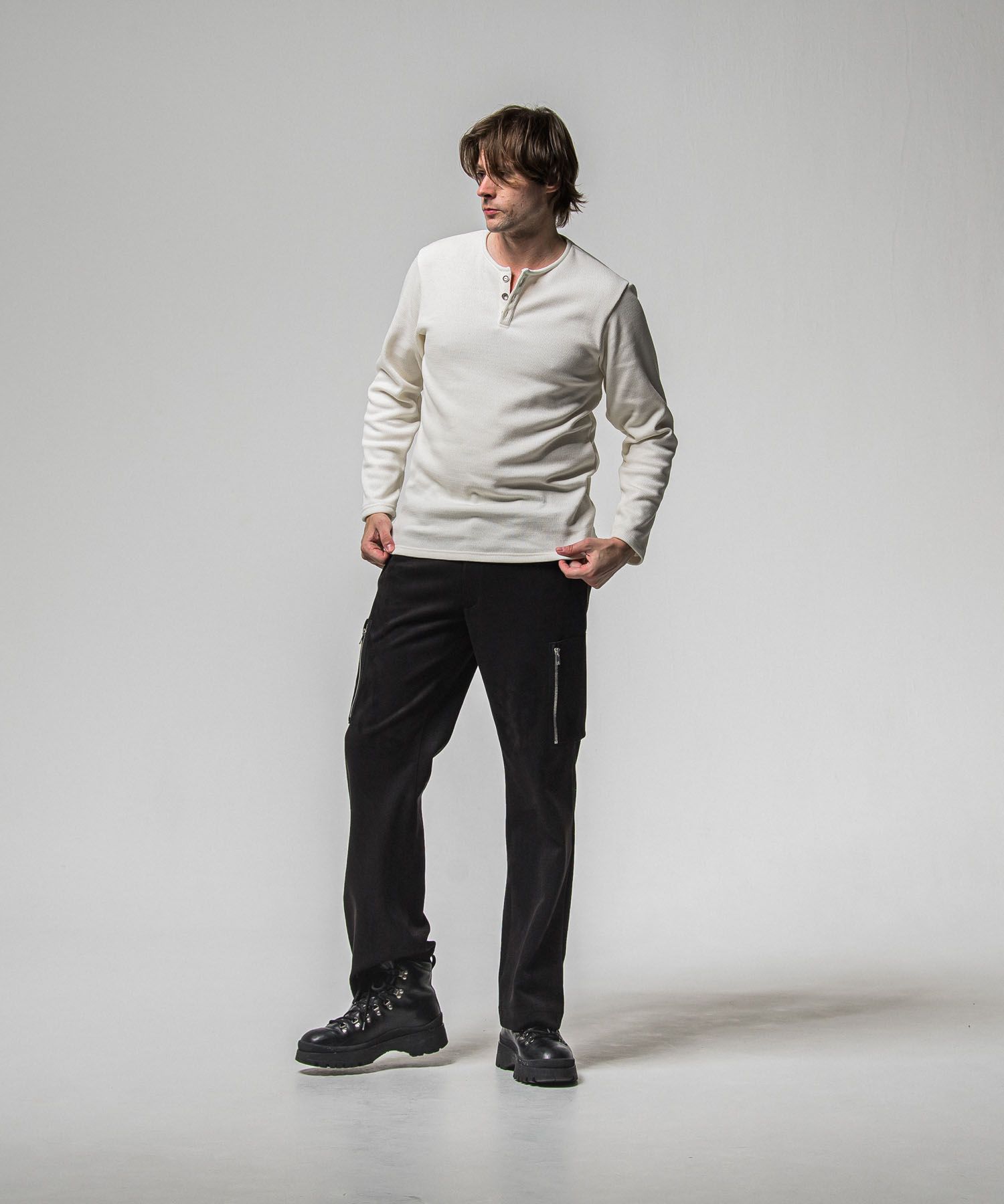DAVID CARGO PANTS ( BLACK ) ポリエステル / 360°ストレッチ / シガレットポケット / 手洗可 / RC38-ST-040