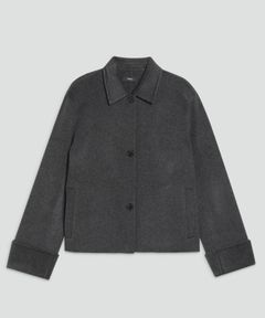 ウールカシミヤボクシージャケット New Divide GC (ダークチャコールメランジグレー) 毛 / 裏地無し / ボクシーシルエット / 01-6409604