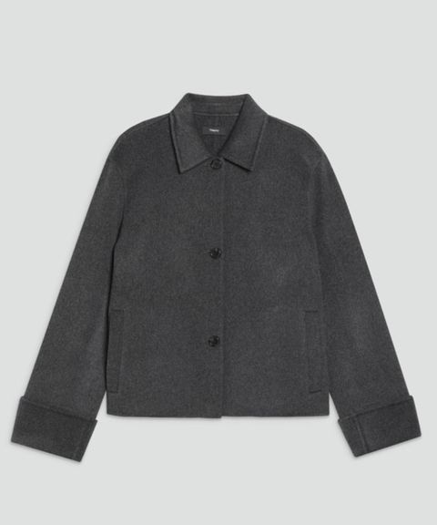 ウールカシミヤボクシージャケット New Divide GC (ダークチャコールメランジグレー) 毛 / 裏地無し / ボクシーシルエット / 01-6409604