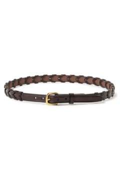 Laced Rein Belt (HAVANA) 牛革 / 厚い / 頑丈 / エイジング / アメリカ製 / TL102168002