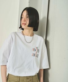 ヘムラウンドTEE-30Kレース-  (WHITE) 綿 / 前後プリント / 裾ラウンドカット / 透け感無し /MIL25SCS3452