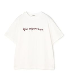 コットンロゴプリント Tシャツ (ホワイト) コットン / 厚み普通 / 伸縮性あり / 手洗可 / 12-03-62-03301