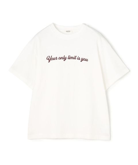 コットンロゴプリント Tシャツ (ホワイト) コットン / 厚み普通 / 伸縮性あり / 手洗可 / 12-03-62-03301