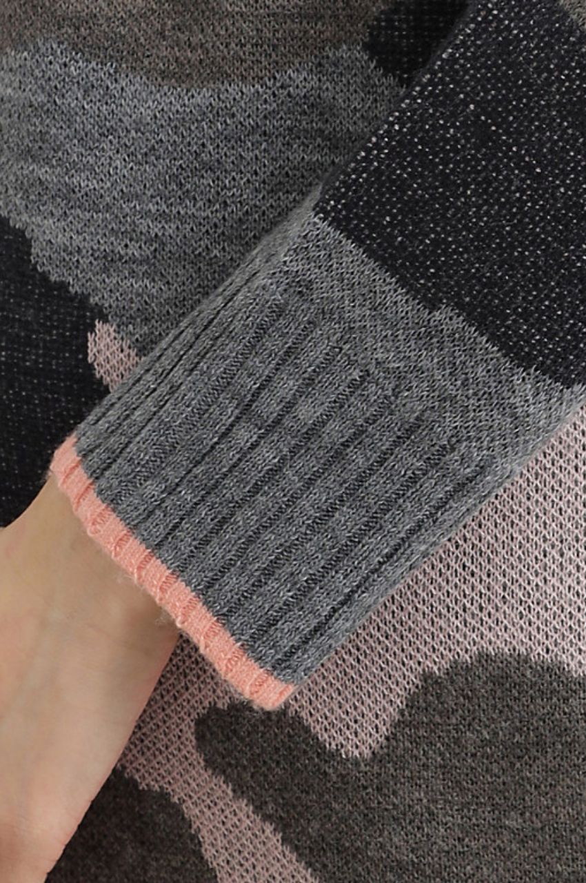 CAMOUFLAGE JACQUARD KNIT TUNIC / カモフラジャカードニットチュニック