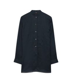 Ramie Shirt Tuxedo Shirt ( ブライトネイビー) 麻 / オーバーサイズ / 長袖 / ウォッシャブル / 01-5208200
