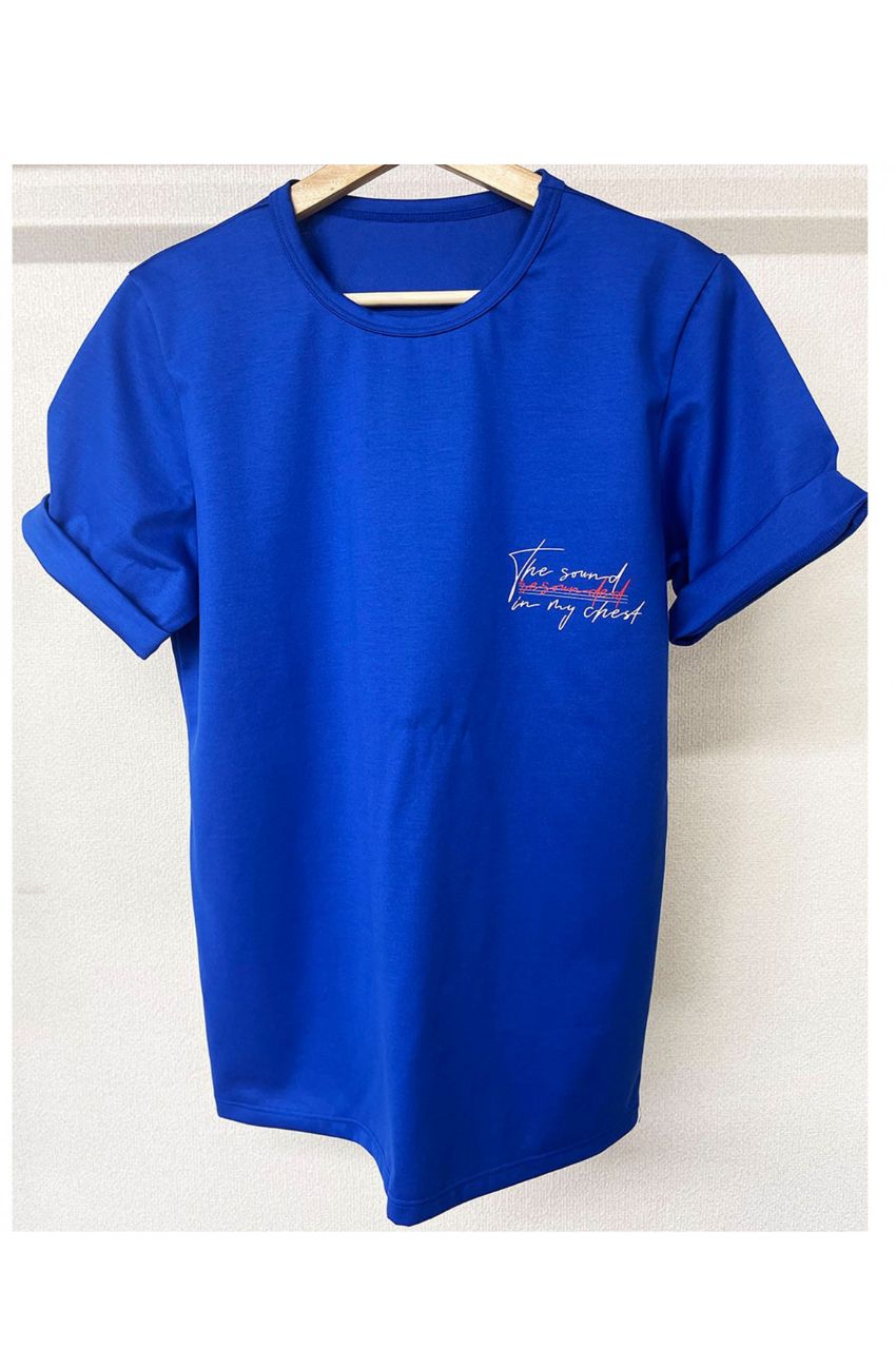 Message chest ROLL UP jersey TEE WHITE /メッセージロゴ レギュラーフィット ロールアップカットソー