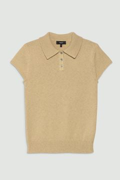 Theory - Wave Boucle Cap Sleeve Polo Shirt(ヘーゼル)綿