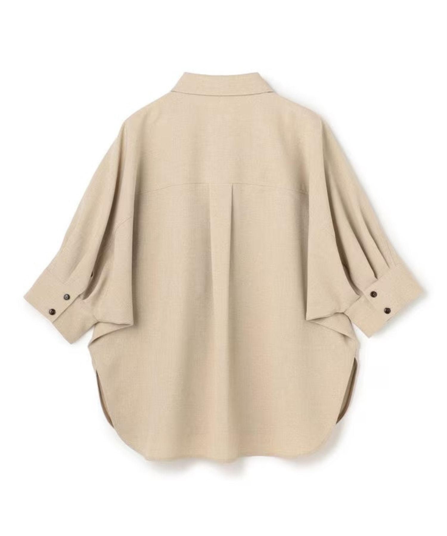 ウォッシャブルドライサップドルマンシャツ(シャンブレーベージュ) ポリエステル / ヒップラインが隠れる丈感 / BLUVLM0400