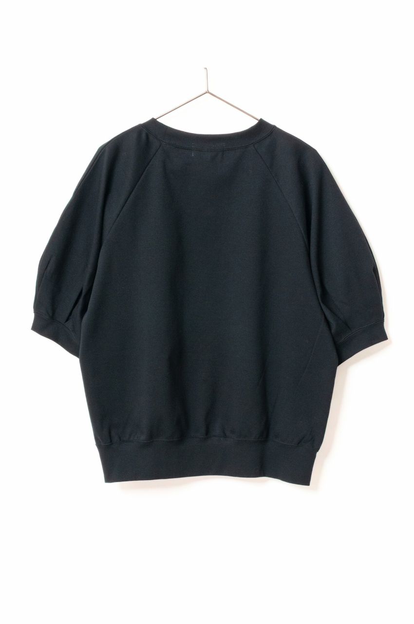 Almond Sleeve Cropped Pullover (ブラック) コットン / ポンチ素材 / 5部袖 / 手洗い可 / FK251-60253