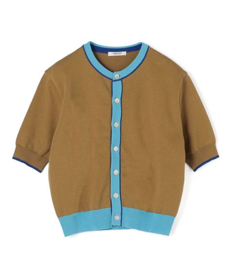 ドライコットン ハーススリーブカーディガン ( ブラウン系) コットン / やや薄手 /伸縮性有り / 手洗可 /  12-02-62-02501