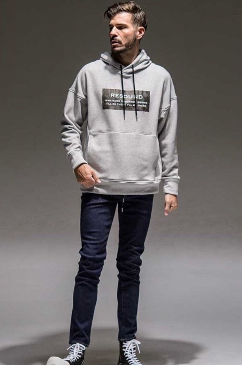 RESOUND CLOTHING - BOX ROGO BOA FLEECE LOOSE HOODIE / ボックスロゴ