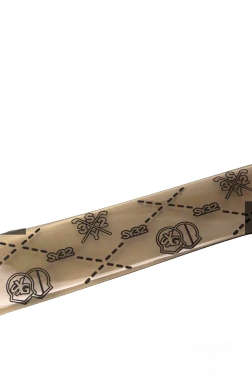 PATTERNED CLEAR BELT (ブラック) PCV / 総柄プリント / フリーカット仕様 / バックルロゴ / SYG25SG21