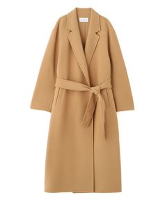 メルトンロングリバーコート ( CAMEL ) 毛 / 共地ベルト付 / オーバーサイズ / 軽量 / 1225600088